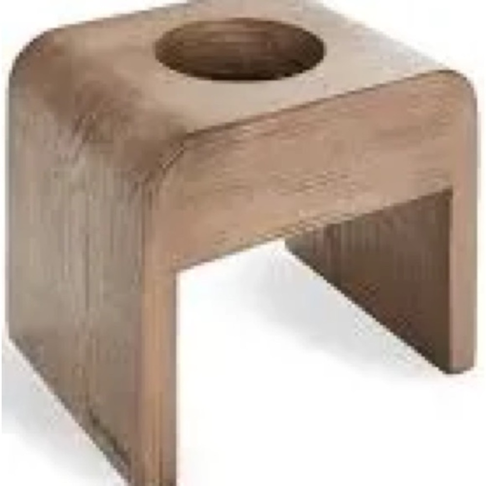 Lovesac Sactionals straight arm drink holder- weathered Ash wooden cupholder